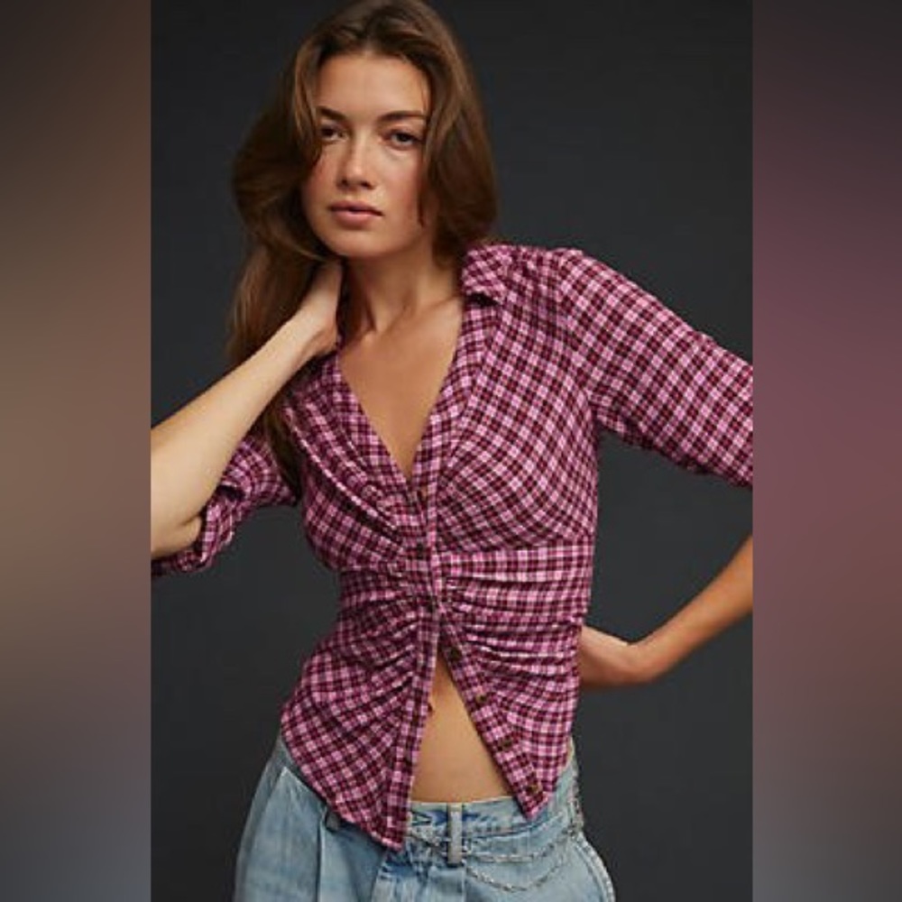 Anthropologie Pilcro ruched shirt